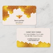 Carte De Visite Honeypeb Honey Bee Apirarist Hexagons Beekeepons (Devant / Derrière)