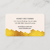 Carte De Visite Honeypeb Honey Bee Apirarist Hexagons Beekeepons (Dos)