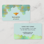 Carte De Visite Honeypeb Honey Bee Apirarist Hexagons Beekeepons (Devant / Derrière)