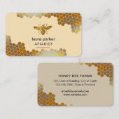 Carte De Visite Honeypeb Honey Bee Apirarist Hexagons Beekeepons B (Devant / Derrière)