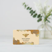 Carte De Visite Honeypeb Honey Bee Apirarist Hexagons Beekeepons B (Debout devant)