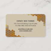 Carte De Visite Honeypeb Honey Bee Apirarist Hexagons Beekeepons B (Dos)