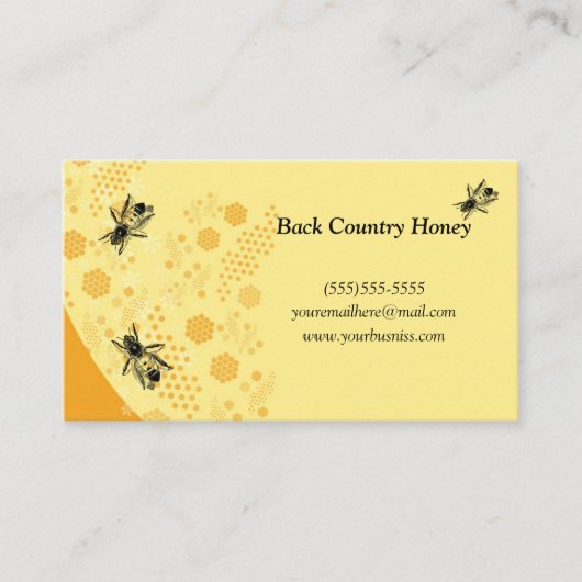 Carte De Visite Honeypeb Honeybee Honey Bee Farm (Devant)