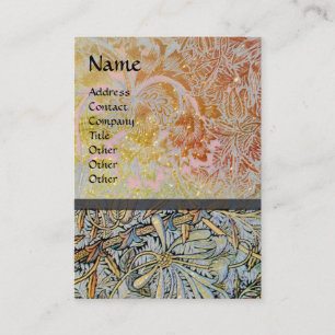 Carte De Visite HONEYSUCKLE rose rouge blanc Brown or jaune Flora