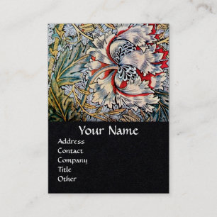 Carte De Visite HONEYSUCKLE Rose Rouge Blanc Noir Floral