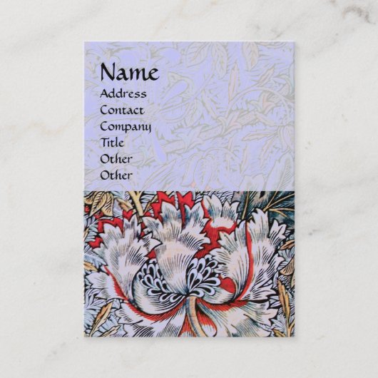 Carte De Visite HONEYSUCKLE, rouge rose blanc (Devant)