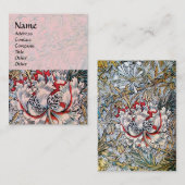 Carte De Visite HONEYSUCKLE, rouge rose blanc (Devant / Derrière)