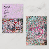 Carte De Visite HONEYSUCKLE, rouge rose blanc (Devant / Derrière)