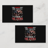 Carte De Visite Honneur Vétérinaire tombé thème Soutien militaire  (Devant / Derrière)