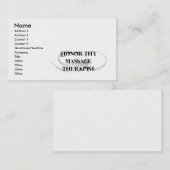 Carte De Visite Honorez Thy thérapeute de massage (Devant / Derrière)