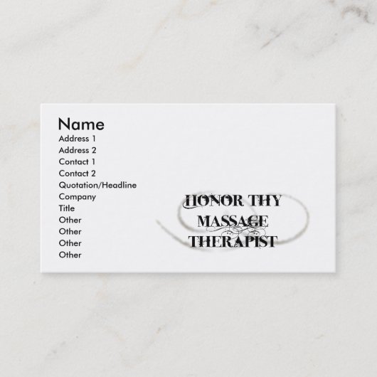 Carte De Visite Honorez Thy thérapeute de massage (Devant)