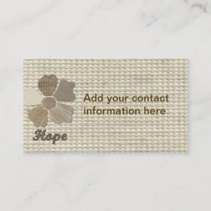 Carte De Visite Hope Inspirational Fabric Flower Collage