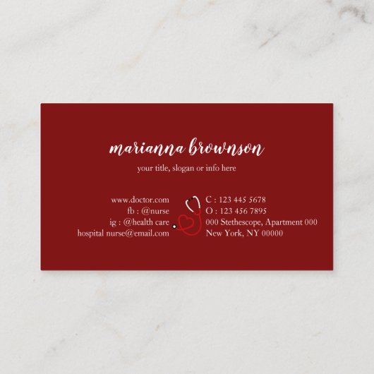 Carte De Visite Hôpital médical de Bourgogne (Dos)