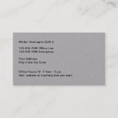 Carte De Visite Hôpital Vétérinaire Et Animal (Dos)