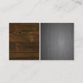 Carte De Visite Hops Bud | Grain de bois et acier brossé (Dos)