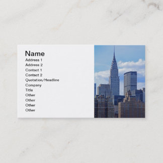 Carte De Visite Horizon Chrysler de NYC construisant le B1