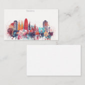 Carte De Visite Horizon de Barcelone d'aquarelle (Devant / Derrière)