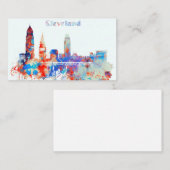 Carte De Visite Horizon de Cleveland d'aquarelle (Devant / Derrière)