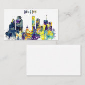Carte De Visite Horizon de Houston d'aquarelle (Devant / Derrière)
