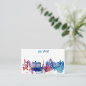 Carte De Visite Horizon de Las Vegas d'aquarelle (Debout devant)