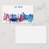 Carte De Visite Horizon de Las Vegas d'aquarelle (Devant / Derrière)