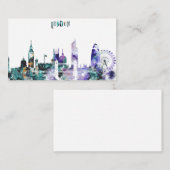 Carte De Visite Horizon de Londres d'aquarelle (Devant / Derrière)