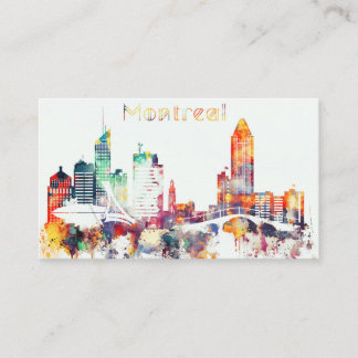 Carte De Visite Horizon de Montréal d'aquarelle