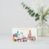 Carte De Visite Horizon de Montréal d'aquarelle (Debout devant)