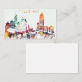 Carte De Visite Horizon de Montréal d'aquarelle (Devant / Derrière)