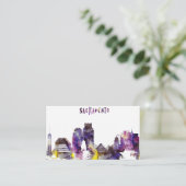 Carte De Visite Horizon de Sacramento d'aquarelle (Debout devant)