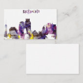 Carte De Visite Horizon de Sacramento d'aquarelle (Devant / Derrière)
