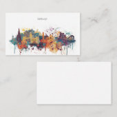 Carte De Visite Horizon de ville d'aquarelle d'Edimbourg (Devant / Derrière)