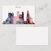 Carte De Visite Horizon de ville de Chicago (Devant / Derrière)