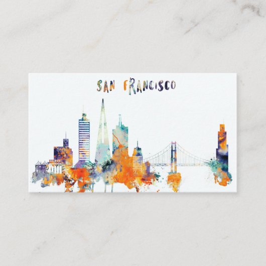 Carte De Visite Horizon de ville de San Francisco (Devant)