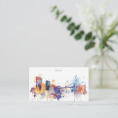 Carte De Visite Horizon de ville de Toledo d'aquarelle (Debout devant)