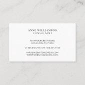 Carte De Visite Horizontal commercial minimal et professionnel (Dos)