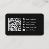 Carte de visite horizontal du code QR (Dos)