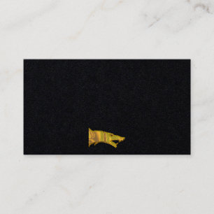 Carte de visite horizontale noire avec tête de lou
