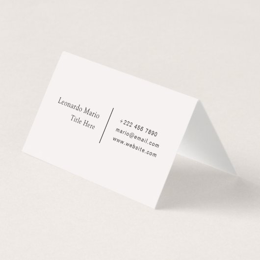 Carte de visite horizontale pliée professionnelle (Back)