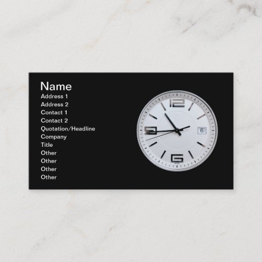 Carte De Visite Horloge (Devant)