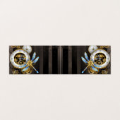 Carte De Visite Horloge à vapeur avec libellule mécanique (Extérieur déplié)