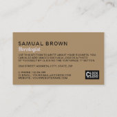 Carte De Visite Horloge d'alarme classique, Horologue (Dos)