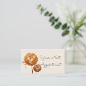 Carte De Visite Horloge Dandelion Sur Crème (Debout devant)