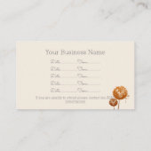 Carte De Visite Horloge Dandelion Sur Crème (Dos)