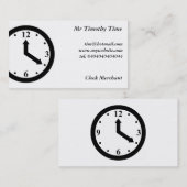 Carte De Visite Horloge noire (Devant / Derrière)