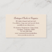 Carte De Visite Horloge sonnante antique décorative (Dos)