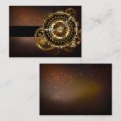 Carte De Visite Horloge Steampunk avec des engrenages anciens (Devant / Derrière)