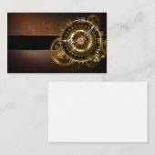Carte De Visite Horloge Steampunk avec des engrenages anciens (Devant / Derrière)