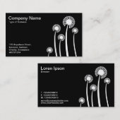 Carte De Visite Horloges DandyLion - Blanc sur Noir (Devant / Derrière)