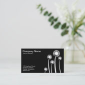 Carte De Visite Horloges DandyLion - Blanc sur Noir (Debout devant)